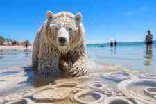 North Myrtle Beach: beach, bear, 4k wallpaper