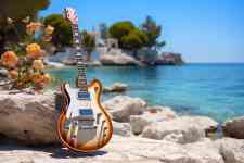 Myrtle Beach: beach, guitar, hd wallpaper